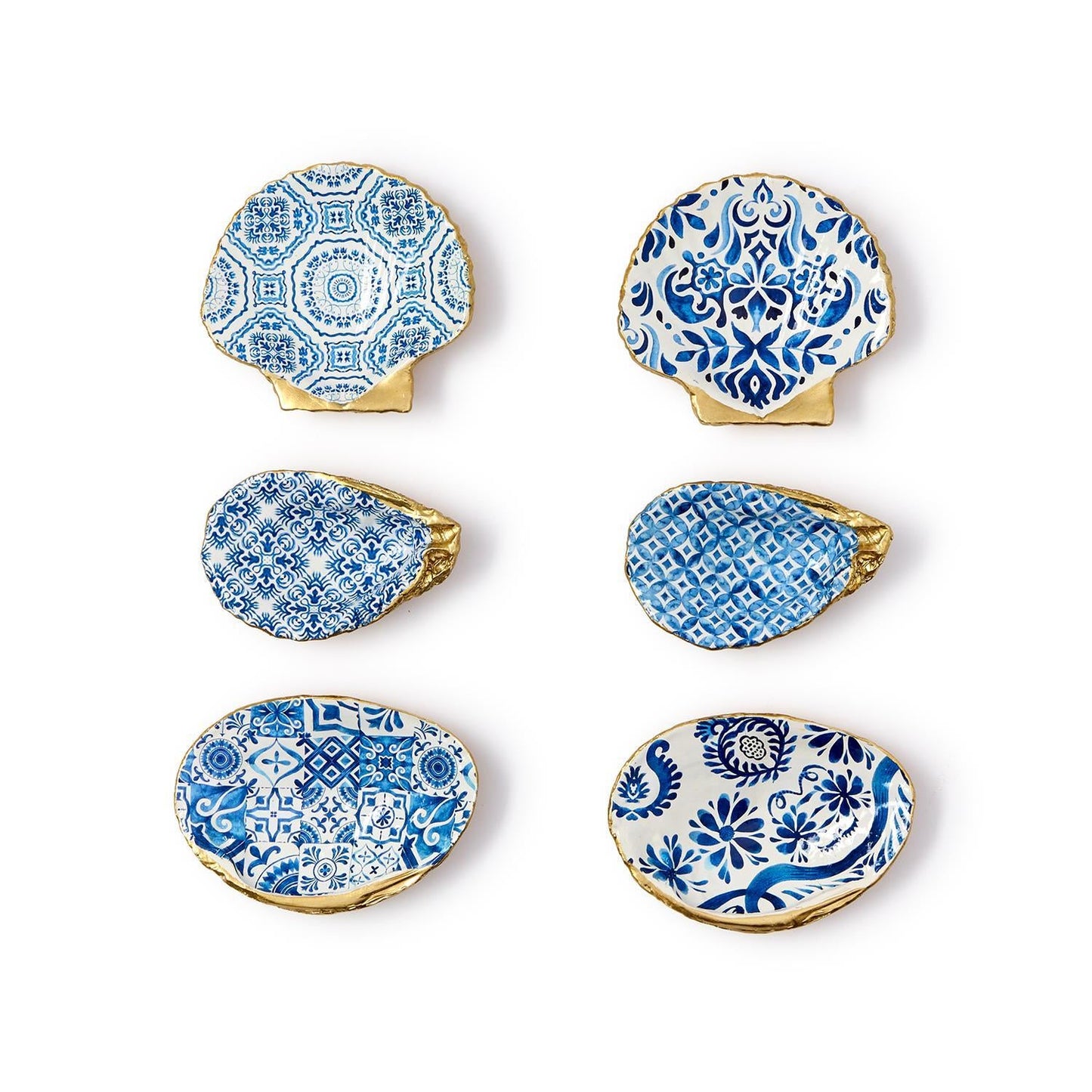 Design Shop Painted Shell Trinket Dish - Resin, Set of 6.