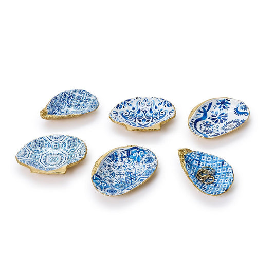 Design Shop Painted Shell Trinket Dish - Resin, Set of 6.