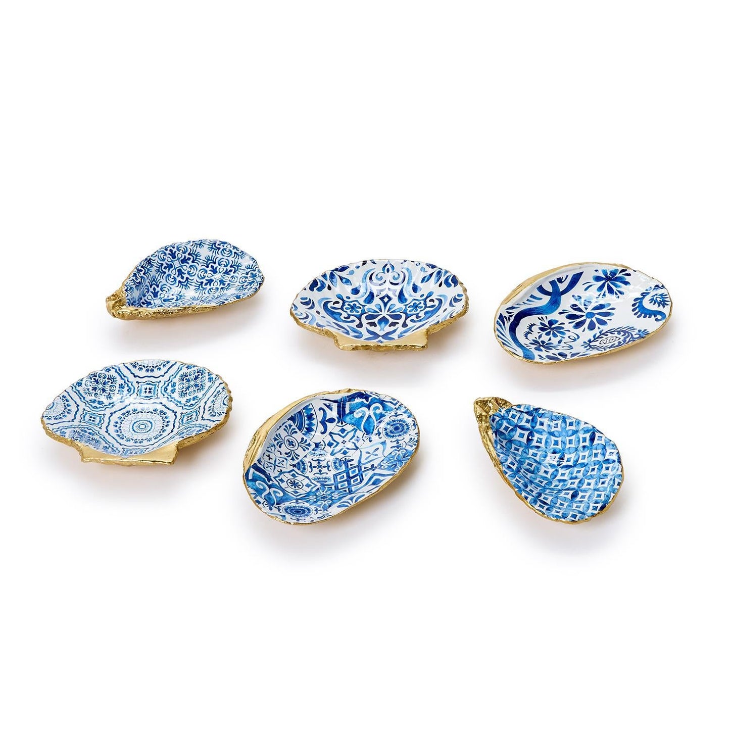 Design Shop Painted Shell Trinket Dish - Resin, Set of 6.
