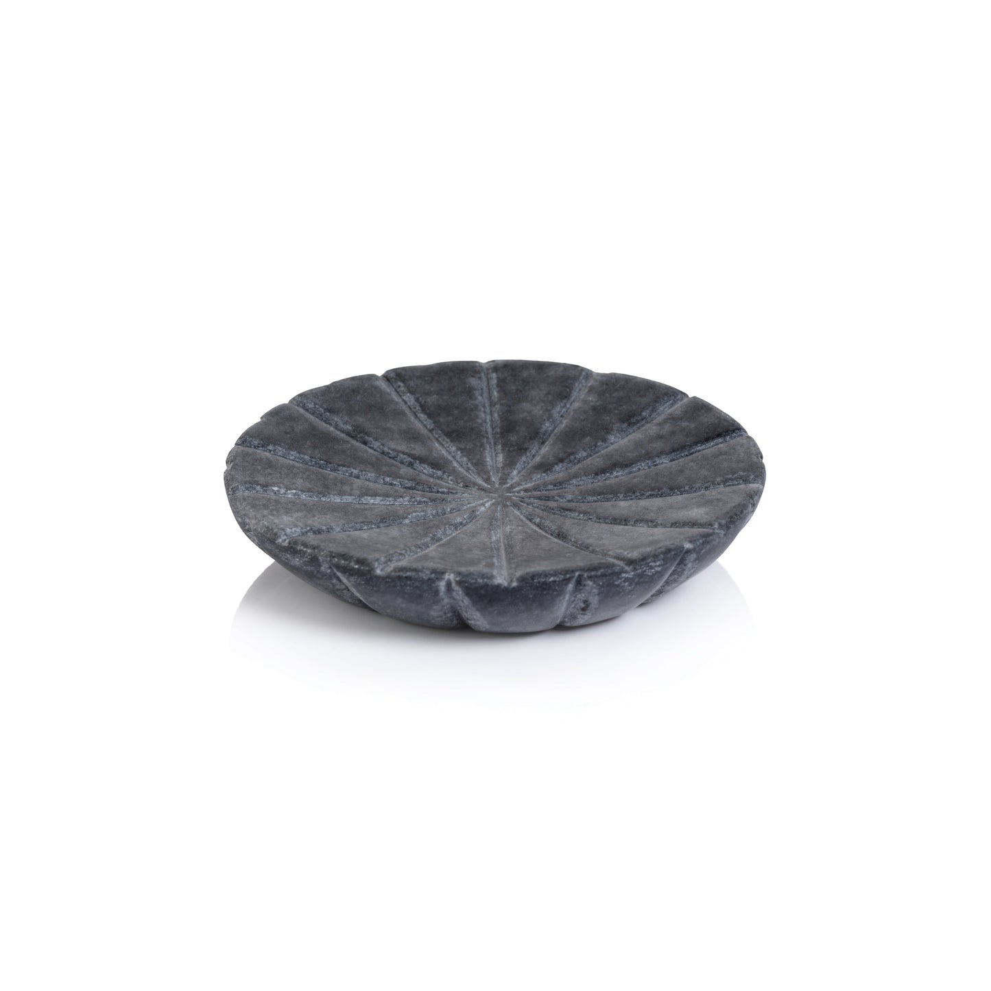 Zodax Kara 2-Piece Flower Marble Decorative Dish Set, Gray, Gray