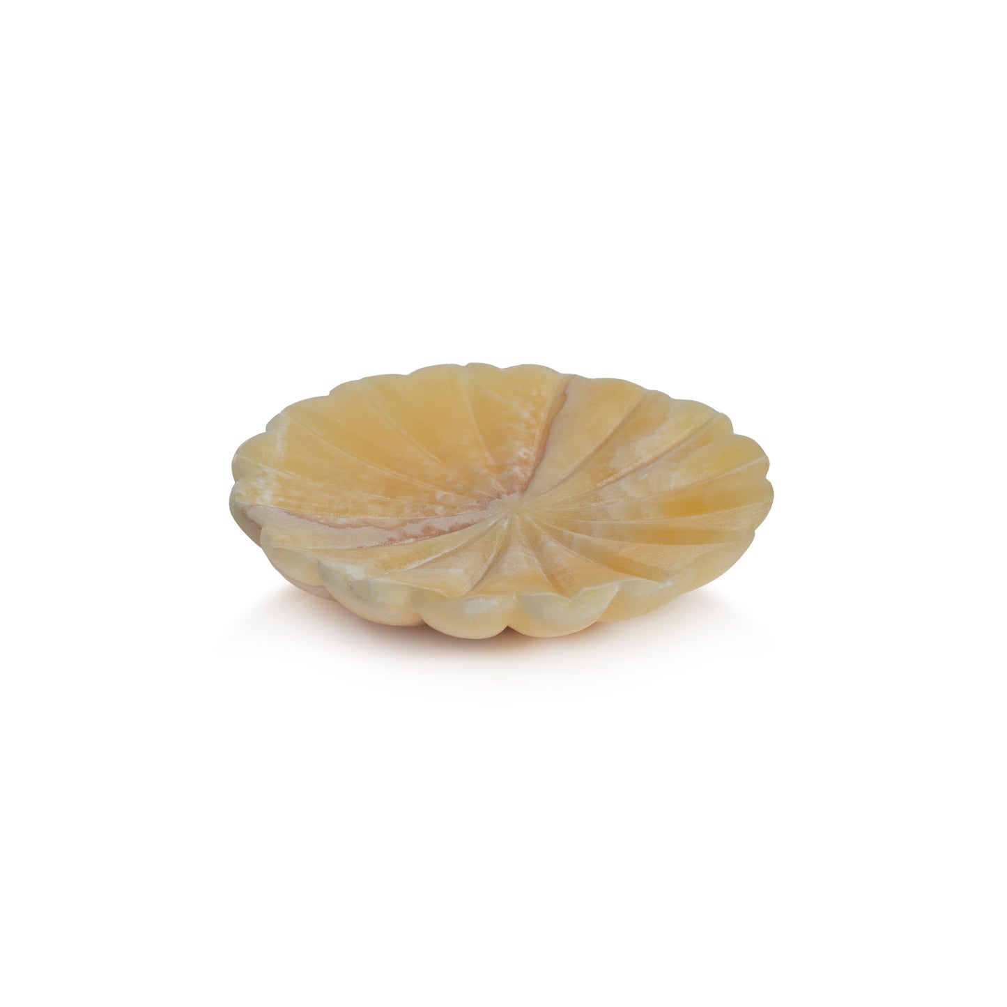 Zodax Kara 2-Piece Flower Marble Decorative Dish Set, Amber, Amber