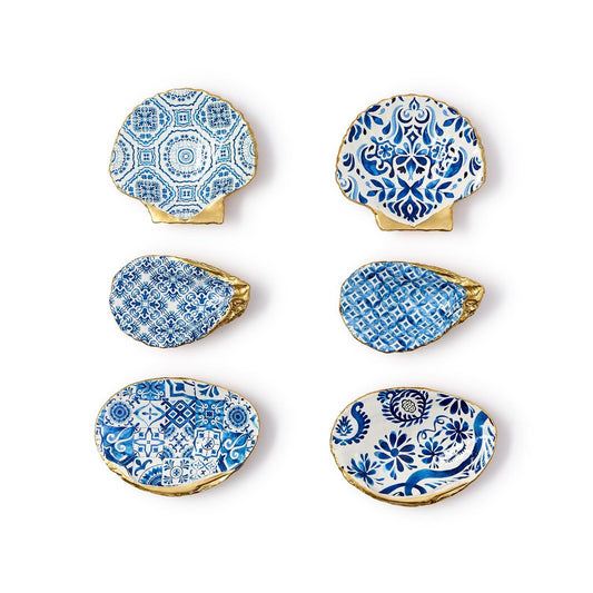 Design Shop Painted Shell Trinket Dish - Resin, Set of 6.